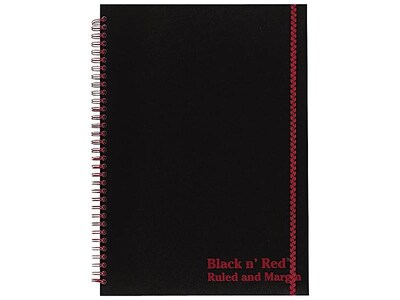Black n Red Professional Notebook, 8.25 x 11.75, Wide Ruled, 70 Sheets, Black (E67008)