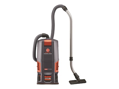 Hoover Commercial HUSHTONE 6Q Cordless Backpack Vacuum, Gray/Orange (CH93406)
