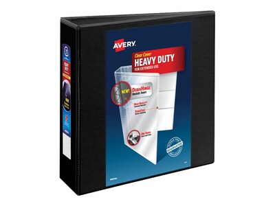 Avery Heavy Duty 3 3-Ring View Binder, Black, 4/Pack (79693CT)