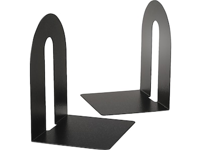 Officemate Heavy Duty Steel Book Ends, 10H, Black (93142)