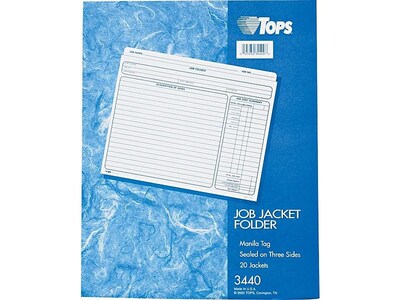 TOPS Paper Stock File Jackets, Extra Wide Letter Size, Manila, 20/Pack (TOP 3440)
