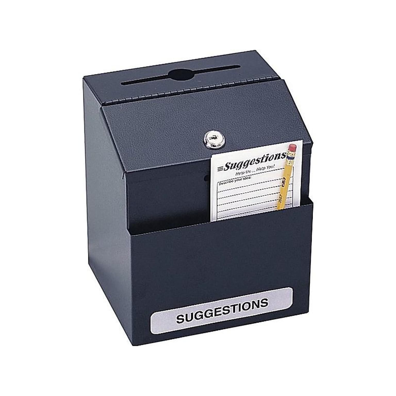 Safco Locking Steel Suggestion Box, Black (4232BL)