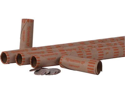 Pap-R Products Quarter Coin Wrappers, Brown 1000/Box (23025/2160640)