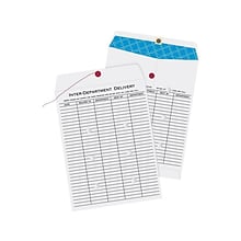 Quality Park Button & String Inter-Departmental Envelopes, 10 x 13, White Wove, 100/Carton (QUA636