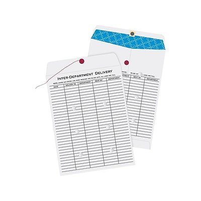 Quality Park Button & String Inter-Departmental Envelopes, 10 x 13, White Wove, 100/Carton (QUA63663)