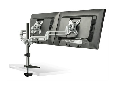 Mount-It! Dual Monitor Mount, Up To 27" Monitors, Silver (MI-732)