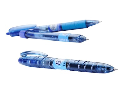 Pilot B2P Bottle 2 Pen Retractable Ballpoint Pens, Medium Point, Blue Ink, Dozen (34801)