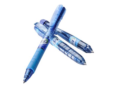 Pilot B2P Bottle 2 Pen Retractable Ballpoint Pens, Medium Point, Blue Ink, Dozen (34801)