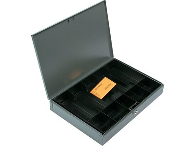 MMF Steelmaster Cash Box 10 Compartments, Gray (2215CBTGY)