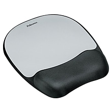 Fellowes Foam Mouse Pad/Wrist Rest Combo, Black/Silver Streak (9175801)