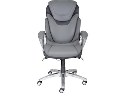 Photo 1 of (READ FULL POST) Serta AIR Bonded Leather Task Chair, Light Gray (CHR200004)