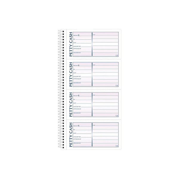 Adams Petty Cash 2-Part Carbonless Receipts Book, 2.75L x 5W, 200 Forms/Book, Each (ABF SC1156)