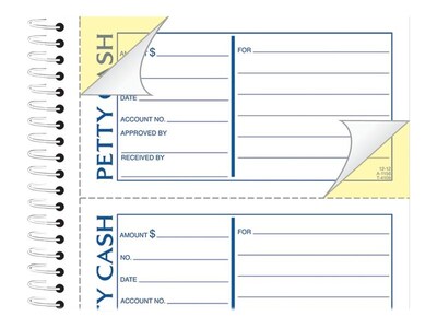 Adams 2-Part Petty Cash Carbonless Receipts Book, 2.75" x 5", 200 Forms/Book (ABF SC1156)