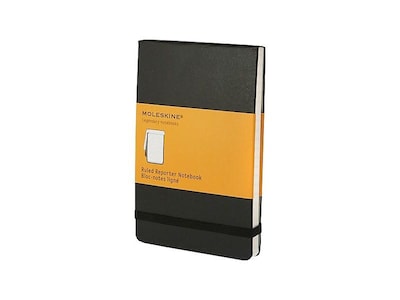 Moleskine Reporter Notebook, 3.5 x 5.5, Narrow Ruled, 96 Sheets, Black (705489)