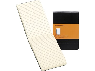 Moleskine Reporter Notebook, 3.5 x 5.5, Narrow Ruled, 96 Sheets, Black (705489)