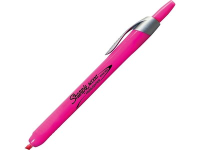 Sharpie Retractable Highlighter, Chisel Tip, Fluorescent Pink, Dozen (28029)