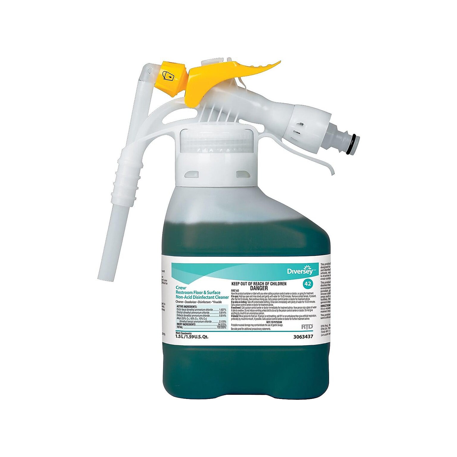 Crew Disinfectant for Diversey RTD, Fresh, 1.5 L / 1.59 U.S. Qt., 2/Carton
