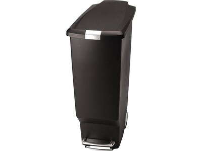 simplehuman Indoor Step Trash Can, Black Plastic, 10.5 Gal. (CW1361)