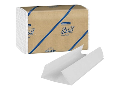 Scott C-Fold Paper Towels, 1-ply, 150 Sheets/Pack, 16 Packs/Carton (45786)