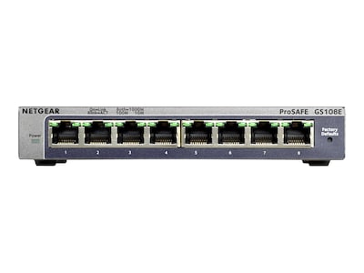 Netgear ProSAFE 8-Port Gigabit Ethernet Managed Switch, Gray (GS108E-300NAS)