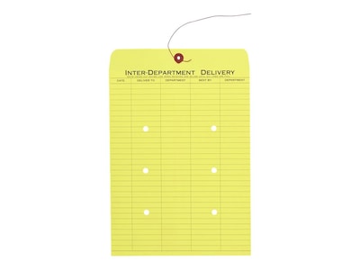 Quality Park Button & String Inter-Departmental Envelopes, 10 x 13, Yellow, 100/Carton (QUA63576)