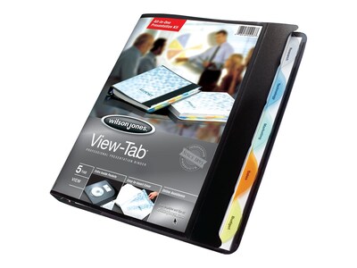 Wilson Jones View-Tab 5/8 3-Ring View Binders, Black (W55365)