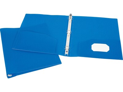 Storex Poly 1" 3-Ring Non-View Binder, Blue (52108E24C)