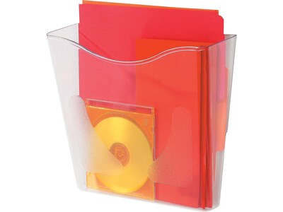 Deflect-O Euro-Style DocuPocket Single Pocket Plastic Letter/Legal Size Wall File, Clear (63001)