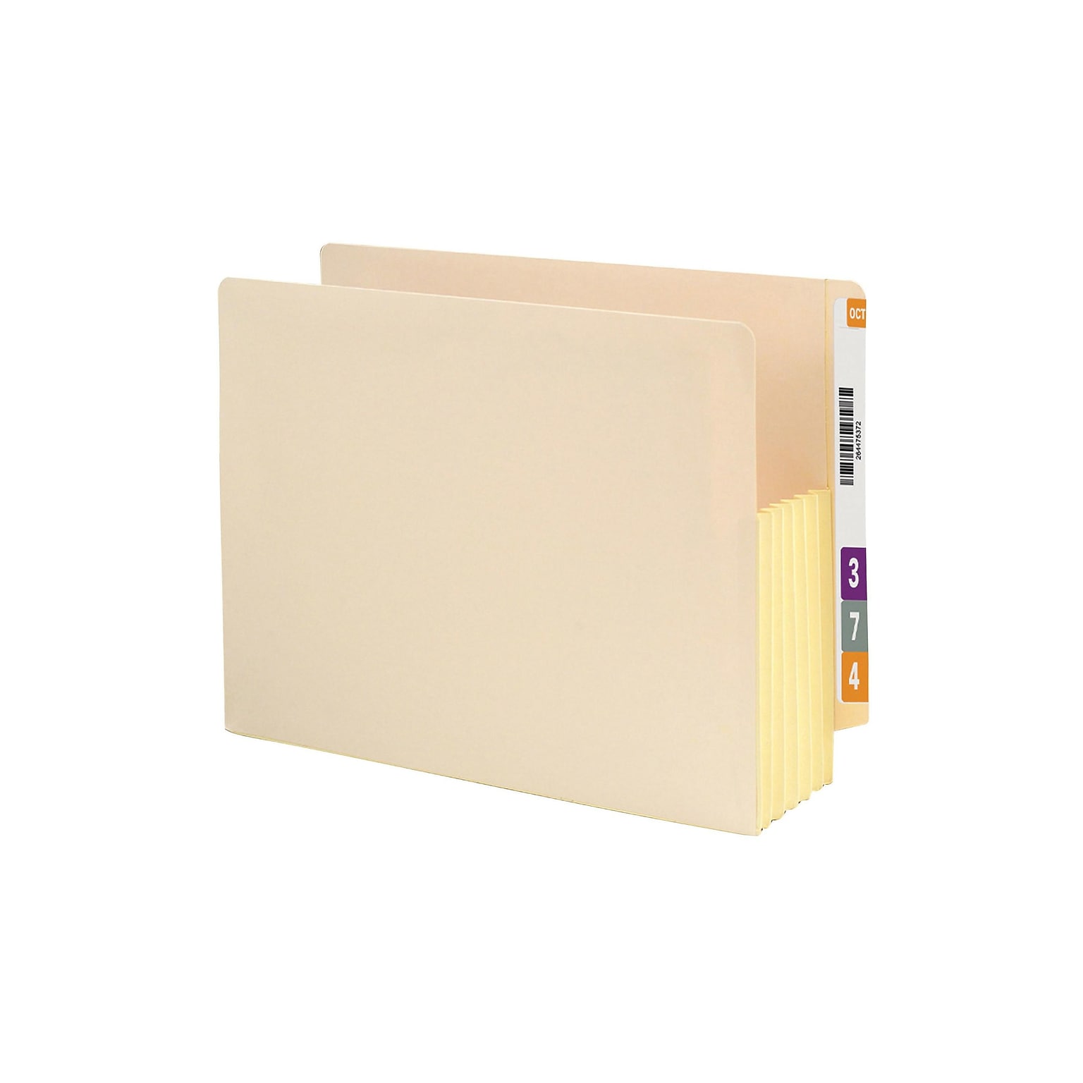 Smead® End Tab File Pocket, Reinforced Straight-Cut Tab, 5-1/4 Expansion, Fully-Lined Gusset, Letter Size, Manila (75174)