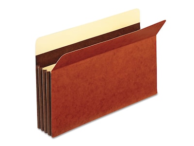 Globe-Weis 10% Recycled Heavy Duty Reinforced File Pocket, 3 1/2 Expansion, Legal Size, Brown, 25/B