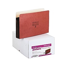 Globe-Weis 10% Recycled Heavy Duty Reinforced File Pocket, 3 1/2 Expansion, Legal Size, Brown, 25/B