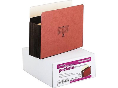 Pendaflex 10% Recycled Heavy Duty Reinforced File Pocket, 5 1/4 Expansion, Letter Size, Brown, 10/B