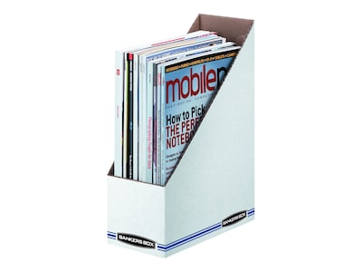 Bankers Box Stor/File Magazine File, Letter Size, White/Blue (00723)