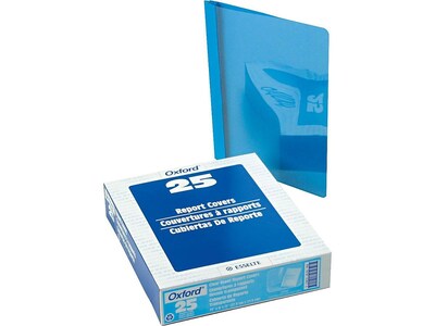 Oxford 3-Prong Report Covers, Letter, Light Blue, 25/Box (OXF 55801)