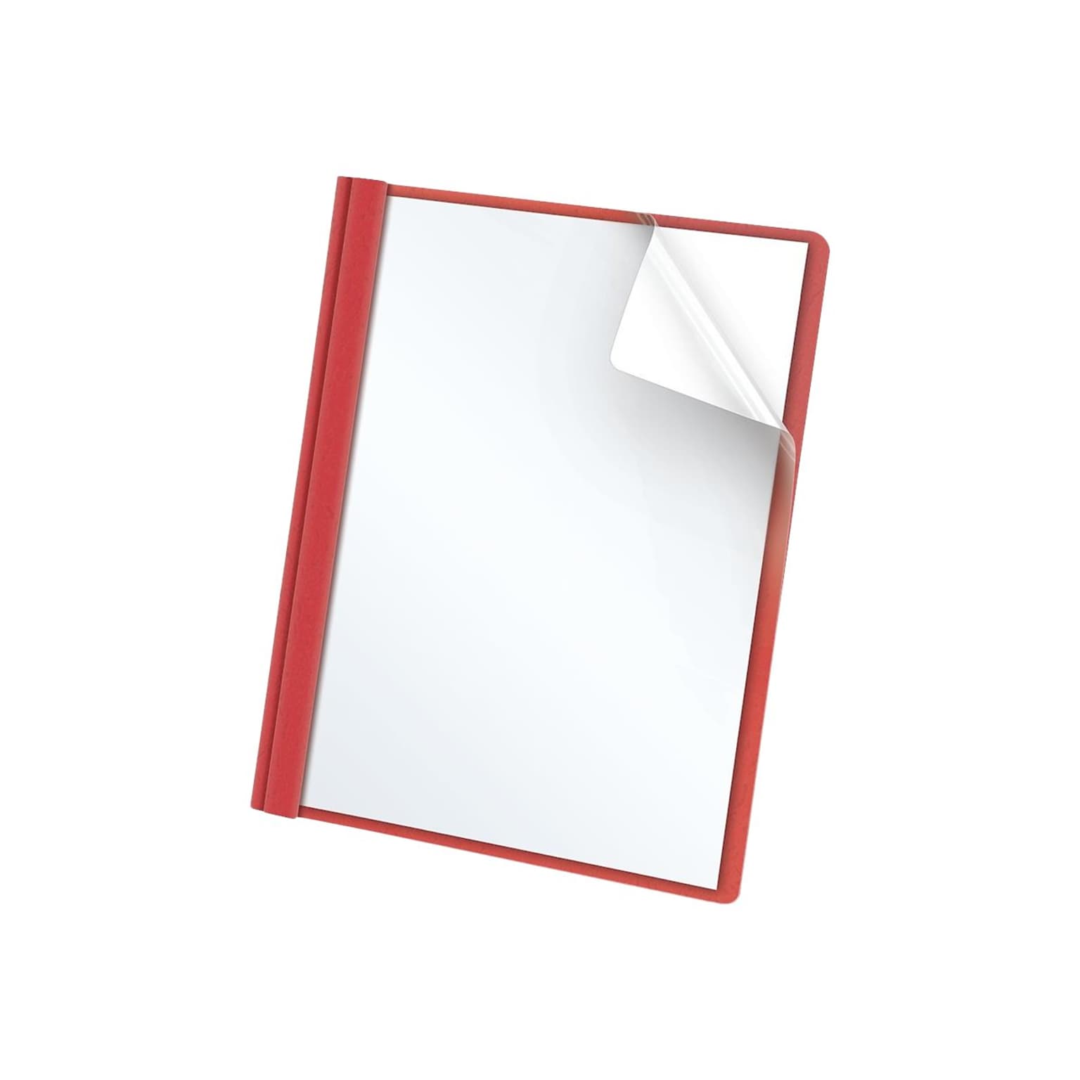 Oxford Clear Front 3-Prong Report Cover, Letter Size, Red (OXF 55811)