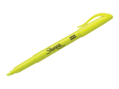 Sharpie Pocket Stick Highlighter, Chisel Tip, Fluorescent Yellow, 5/Pack (1908050)