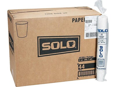 Solo Bare Eco-Forward Cold Cups, 3 Oz., White, 100/Pack (44-2050)