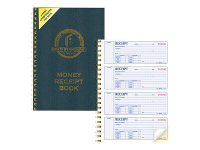 Rediform Gold Standard 2-Part Carbonless Receipts Book, 7L x 2.75W, 300 Forms/Book (8L810)