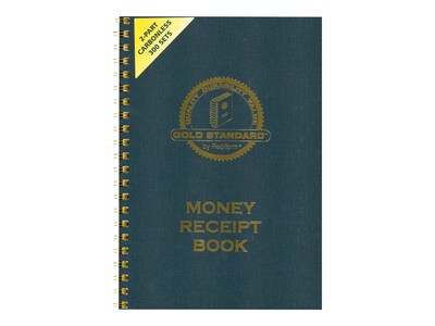 Rediform Gold Standard 2-Part Carbonless Receipts Book, 7"L x 2.75"W, 300 Forms/Book (8L810)