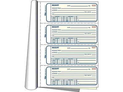 TOPS 2-Part Carbonless Receipts Book, 2.75"L x 7.13"W, 400 Forms/Book, Each (TOP 46816)