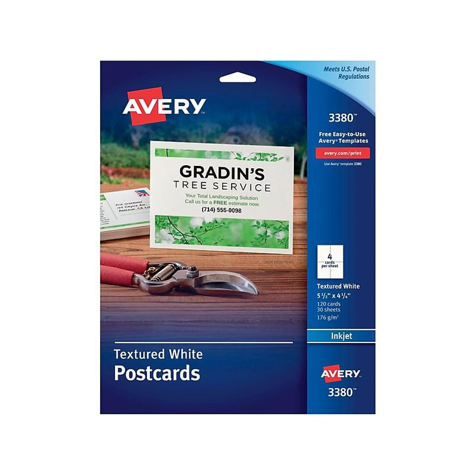 Avery Postcards, Textured White, 4.25 x 5.5, Inkjet, 120/Pack (03380)