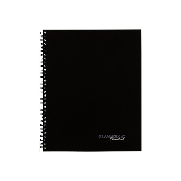 Cambridge Limited QuickNotes Professional Notebook, 8.5 x 11, Wide Ruled, 80 Sheets, Black (06066)