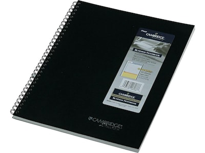 Cambridge 1-Subject Professional Notebooks, 8.5" x 11", Wide Ruled, 80 Sheets, Black (06066)