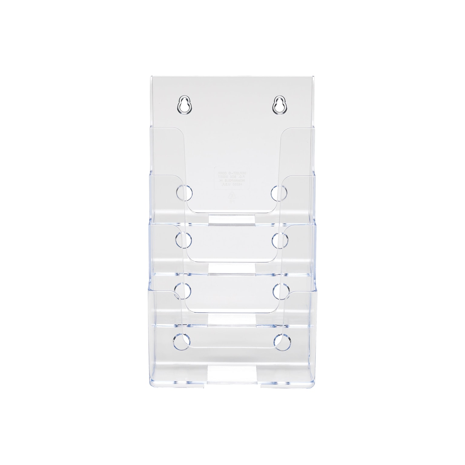 Deflecto Literature Holder, 5.83 x 8.27, Vertical, Wall Mounted, Clear Plastic (77901)