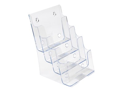 Deflecto Literature Holder, 5.83 x 8.27, Vertical, Wall Mounted, Clear Plastic (77901)