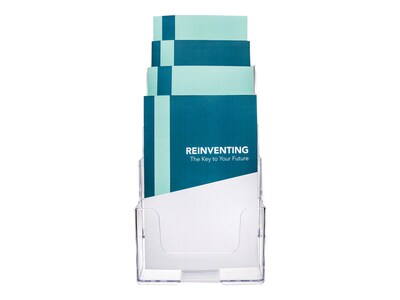 Deflecto Literature Holder, 5.83" x 8.27", Vertical, Wall Mounted, Clear Plastic (77901)