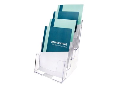 Deflecto Literature Holder, 5.83" x 8.27", Vertical, Wall Mounted, Clear Plastic (77901)