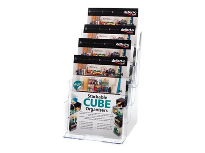 Deflecto Literature Holder, 5.83" x 8.27", Vertical, Wall Mounted, Clear Plastic (77901)