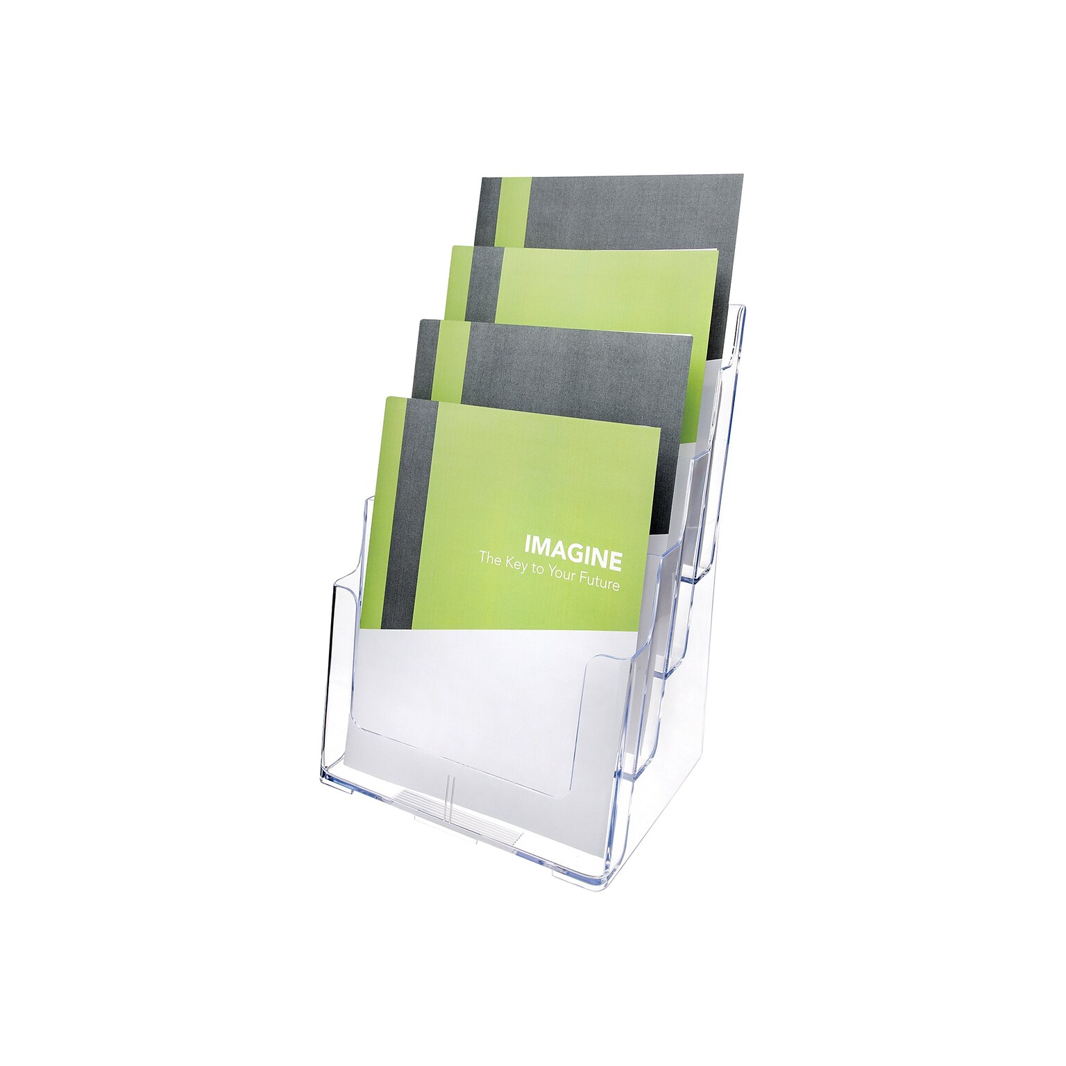 Deflect-O Literature Holder, 8.5 x 11, Vertical, Desktop/Wall, Clear Plastic (ST17200)