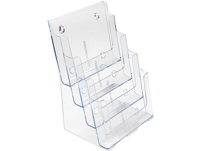 Deflect-O Literature Holder, 8.5 x 11, Vertical, Desktop/Wall, Clear Plastic (ST17200)